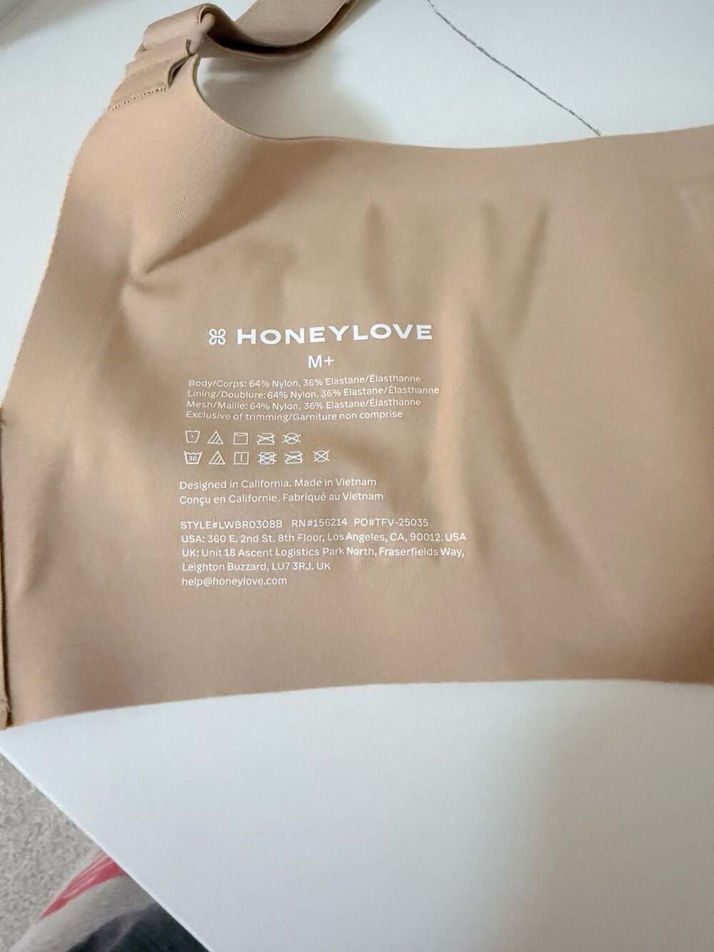 Honeylove Silhouette Wireless Bra Size M+ Sand